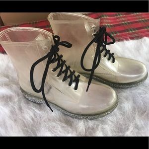 clear/silver sam edelman circus boots 7